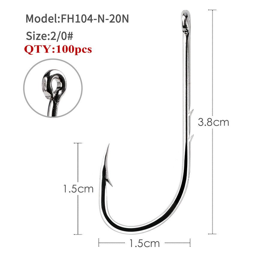 100pcs Long Handle Barbed Fish - Fishing Hook Offset reseña y precio