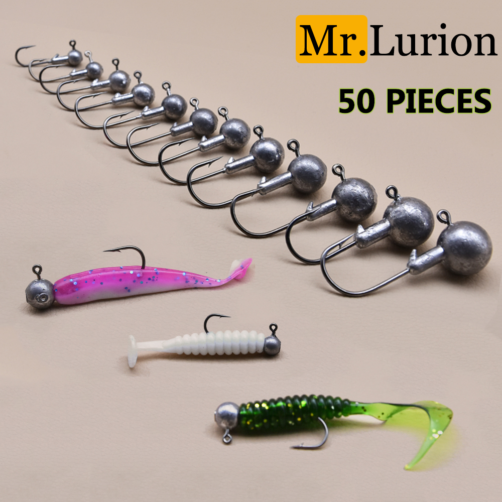 MrLurion 50pcs 1g-28g jig head - Fishing Hook Weedless reseña y precio