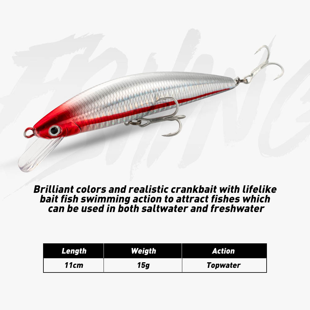 Fishing Lure Sinking Minnow 13 - Fishing Hook Treble reseña y precio
