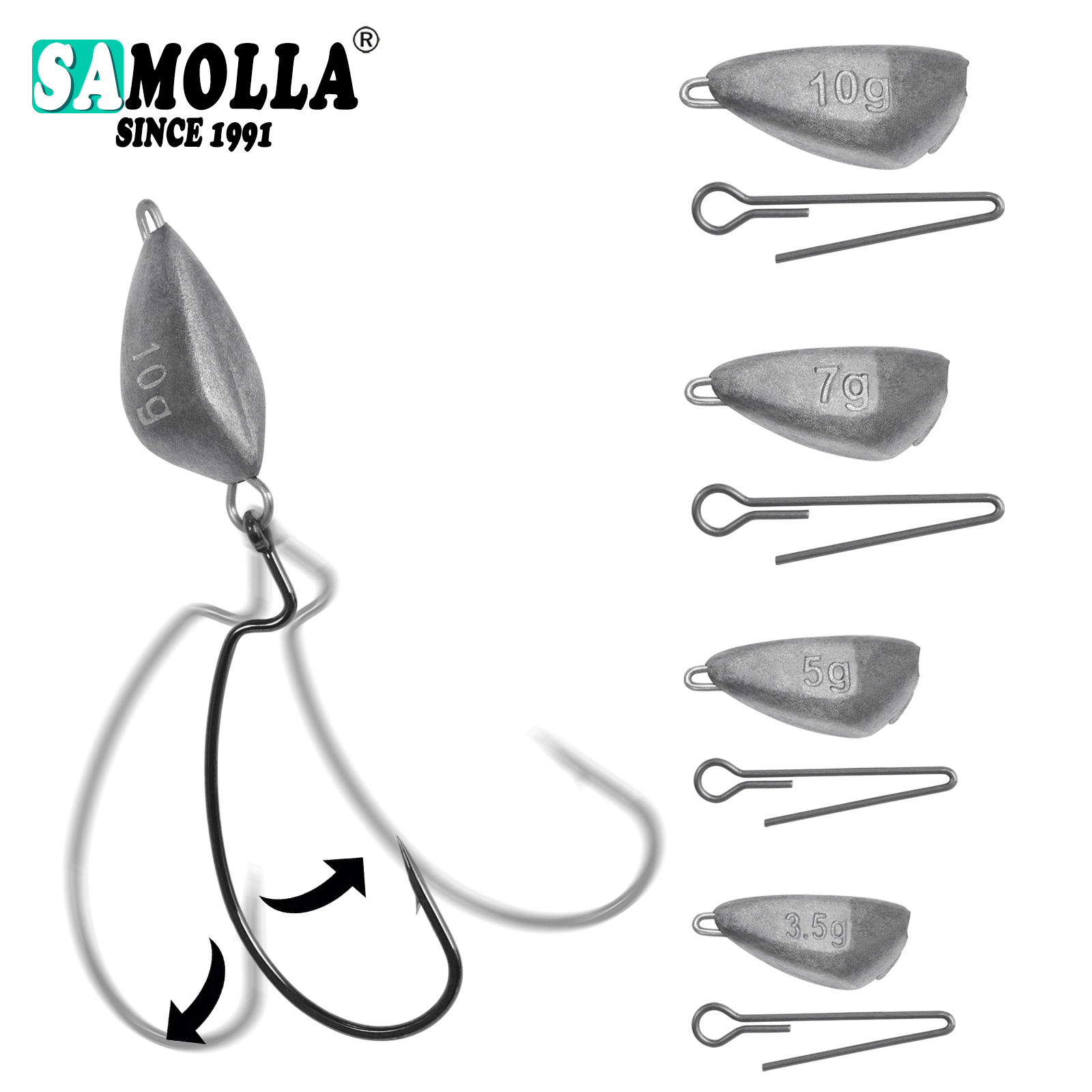 SAMOLLA 5pcs Jig Head Fishing  - Fishing Hook Jig reseña y precio