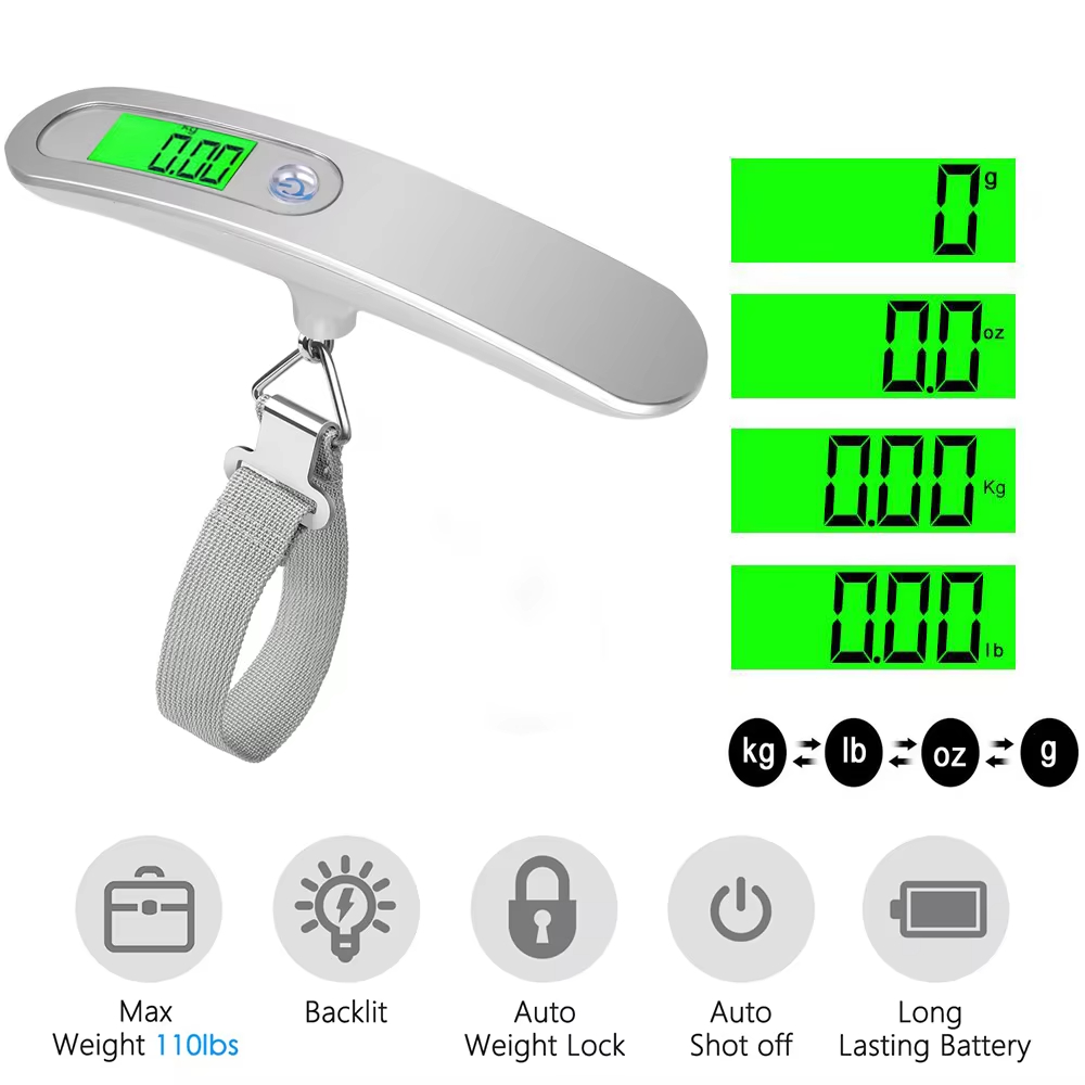 Portable Scale Digital LCD Dis - Fishing Hook Stainless Steel reseña y precio