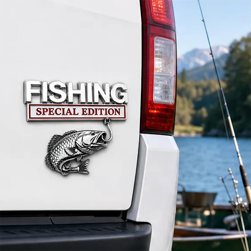 Chrome Fishing Car Badge Metal - Fishing Hook reseña y precio