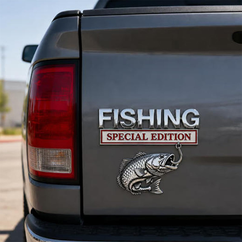 Chrome Fishing Car Badge Metal - Fishing Hook reseña y precio