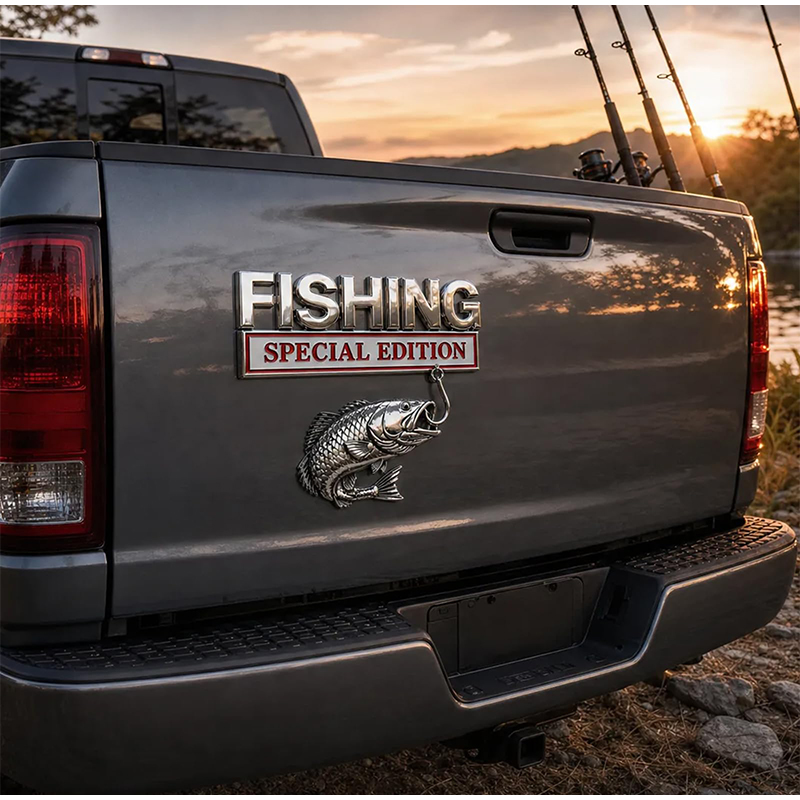 Chrome Fishing Car Badge Metal - Fishing Hook reseña y precio