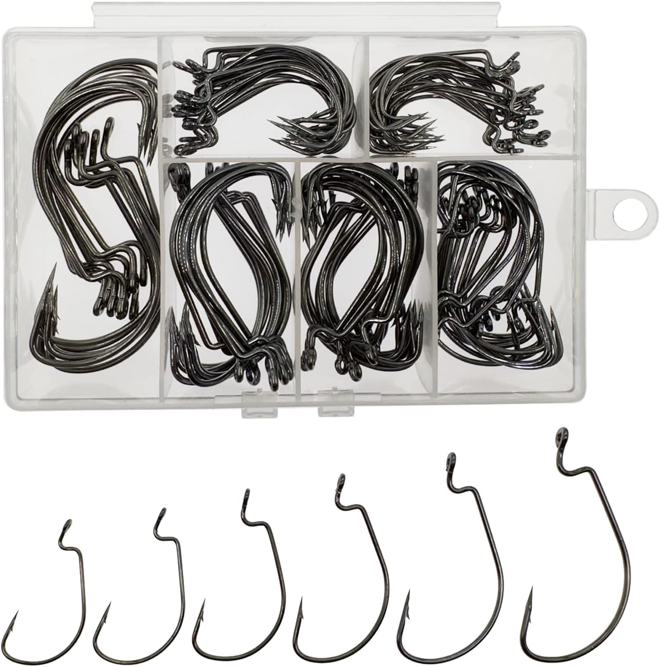 110pcs Bass Fishing Hooks Set, - Fishing Hook Offset reseña y precio