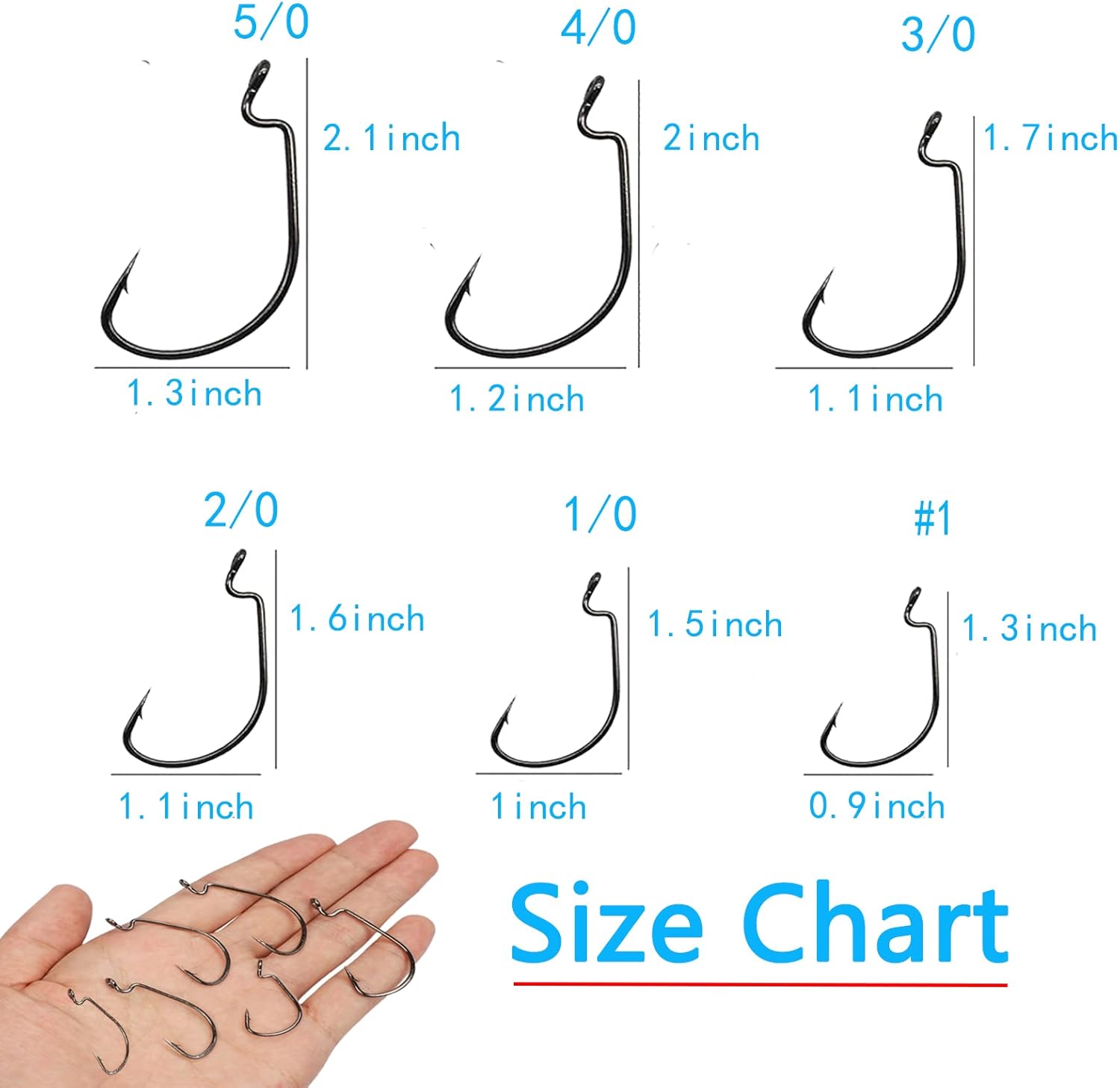 110pcs Bass Fishing Hooks Set, - Fishing Hook Offset reseña y precio