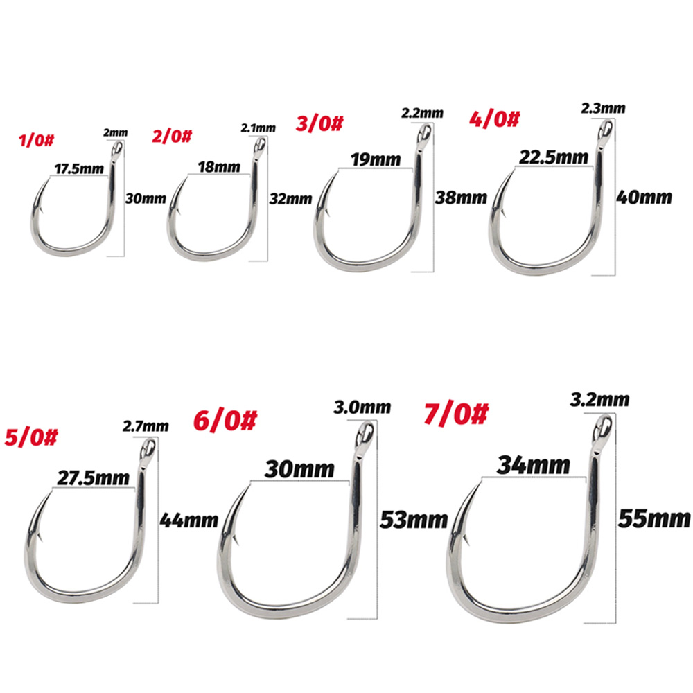 10PCS Big Fish Hook 1/0-7/0 Su - Fishing Hook Circle reseña y precio