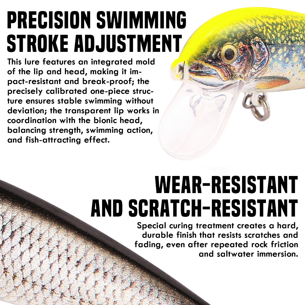 B&U Sinking Minnow Fishing Lur - Fishing Hook Treble reseña y precio