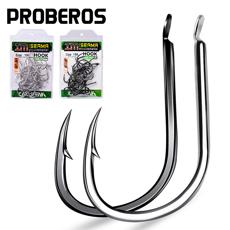 PROBEROS 30Pcs High Carbon Ste - Fishing Hook Offset reseña y precio