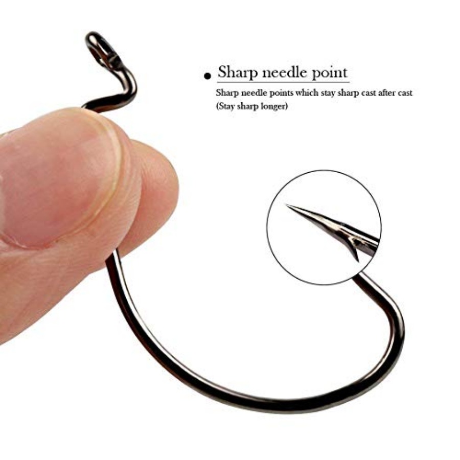 Offset Shank Worm Hooks High C - Fishing Hook Weedless reseña y precio