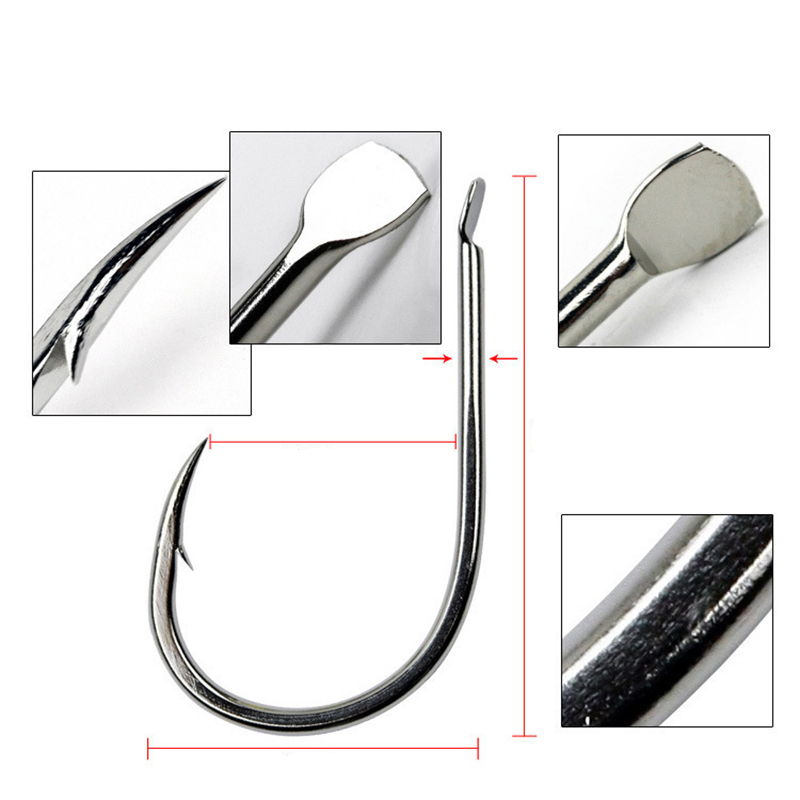 100pcs/Lot 7 Size Barbed Fishi - Fishing Hook Circle reseña y precio