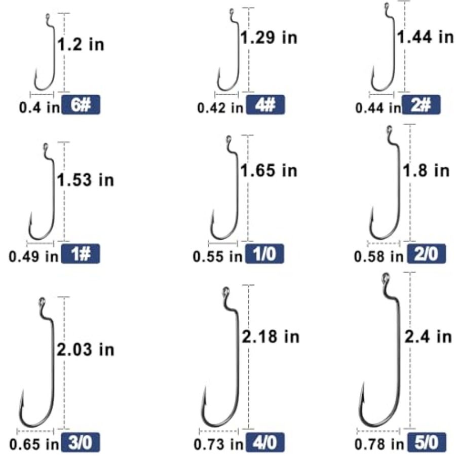 EWG Hooks for Bass Fishing, 50 - Fishing Hook Weedless reseña y precio