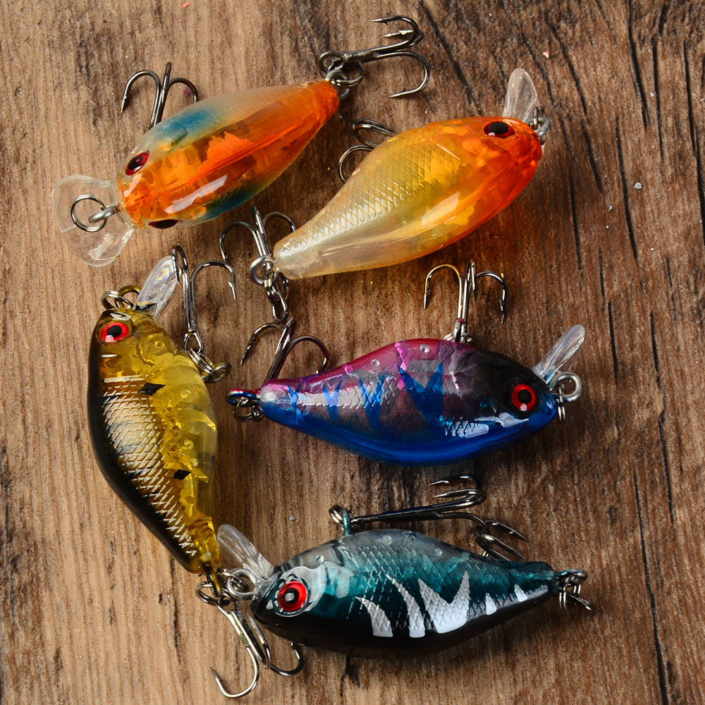 5pcs Floating Crankbaits Bait  - Fishing Hook Treble reseña y precio