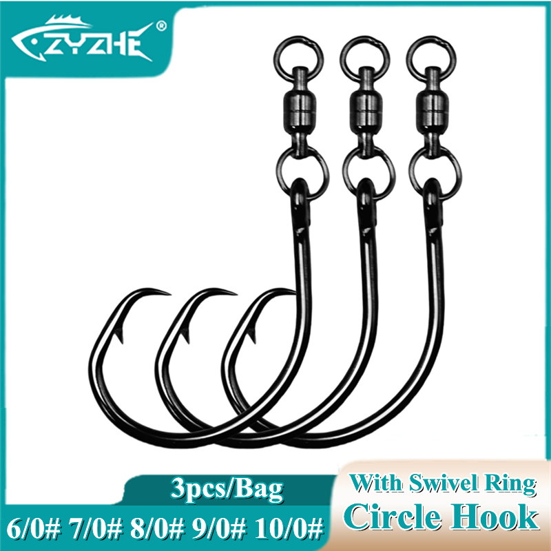 ZYZHE 3pcs/Bag Circle Hooks Wi - Fishing Hook Barbless reseña y precio