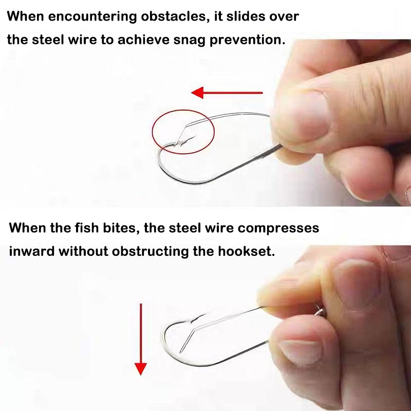 20/40Pcs Weedless Offset Worm  - Fishing Hook Weedless reseña y precio